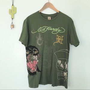 Green Ed Hardy T-shirt